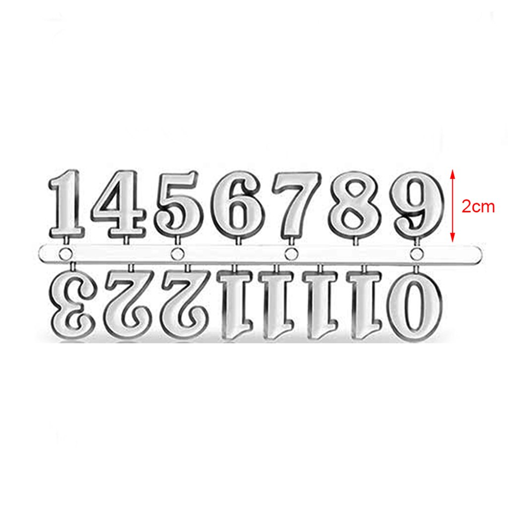 Juego de números de reloj de 0 a 9, números romanos árabes, dígitos para Kits de reloj de pared DIY, piezas de repuesto de reparación (sin reloj): Silver Arabic Number