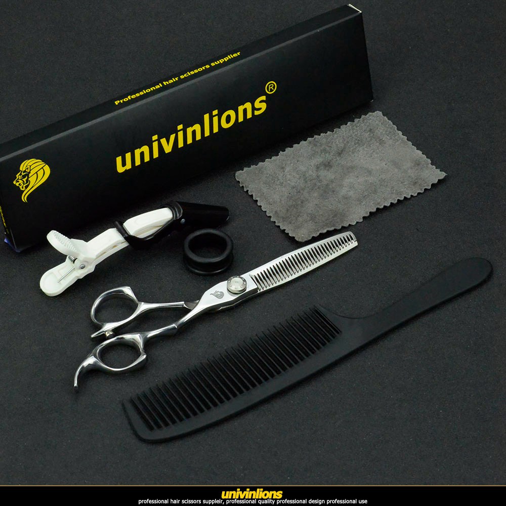 univinlions 6" hair scissors kit hairdressing scissors hair cut thinning scissors hairdressing tools shears salon: 1 silver thinning