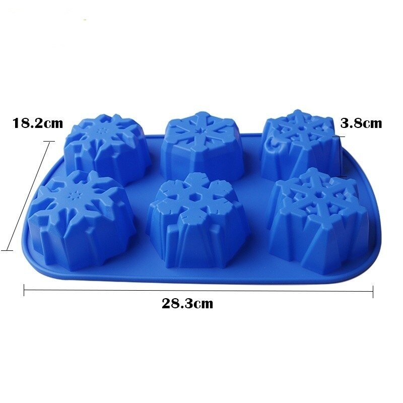 Bloemvorm Silicone Mold 3D Sneeuwvlok Maan Cake Fondant Cupcake Mold DIY Bakken Gebak Gereedschap