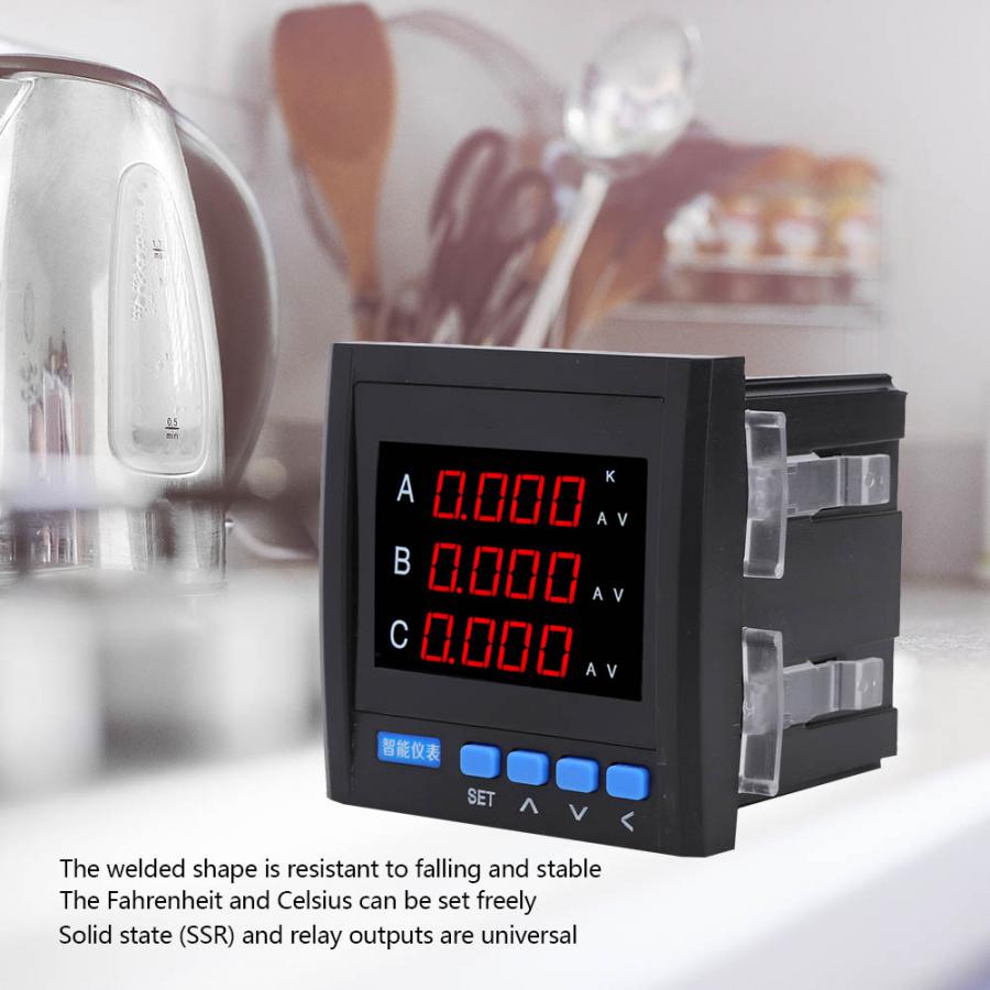 Digital Power Meter 3-Phase Multifunctional Segment LCD /LED Digital Electricity Volt Power Meter RS485 Communication 220V