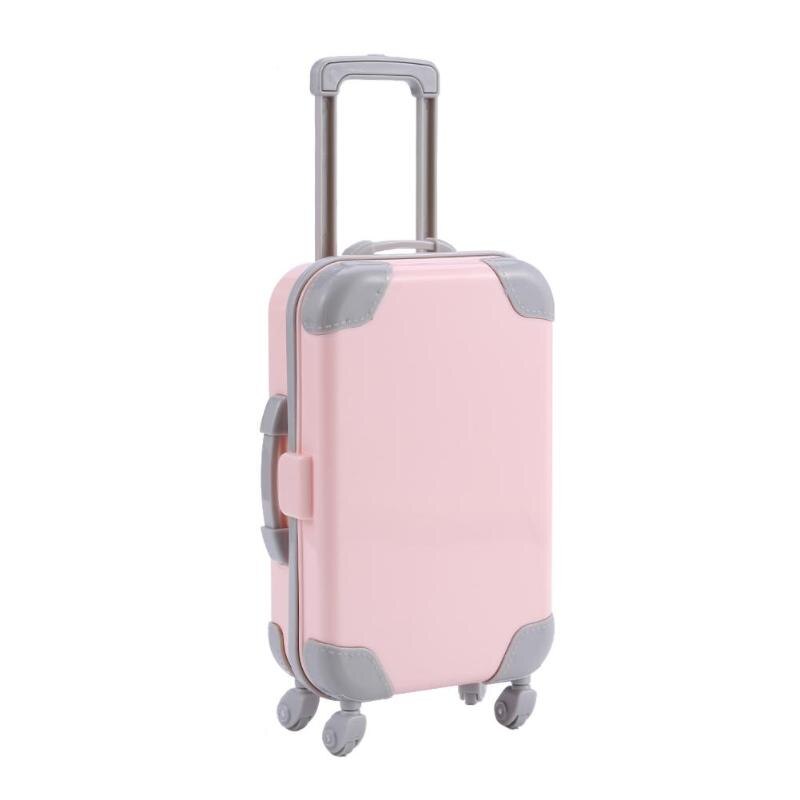 Play House Pink Plastic 3D Travel Train Suitcase Luggage Doll Toy for Children Improve Self-Care Ability for Happiness