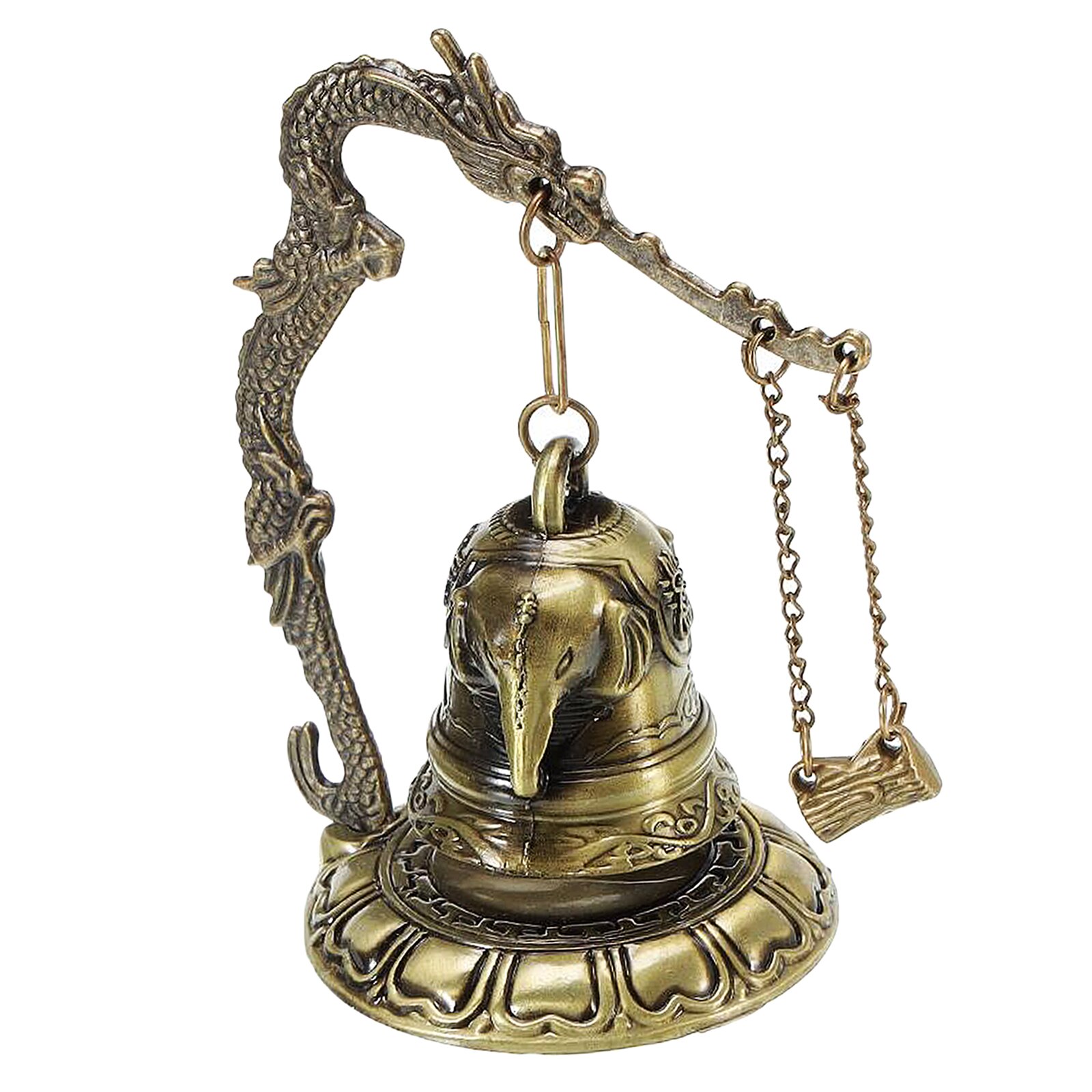 Bouddha chinois Dragon Fengshui cloche asiatique Oriental Zen Art Tibet pour la maison bureau décor bénédiction décoration: Elephant