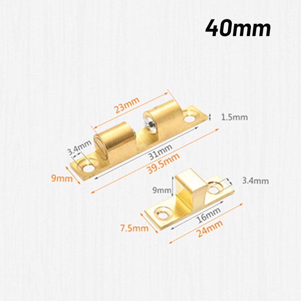 Brass Door Bump Latch Catch Cabinet Cupboard Double Ball Home Snap-in