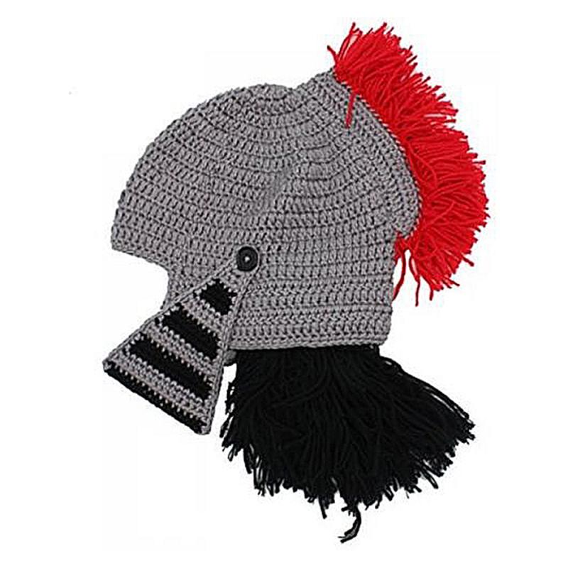 Gorros de casco de caballero romano para hombre y mujer, sombreros con barba hecha a mano, gorros de esquí, divertidos, cálidos, para