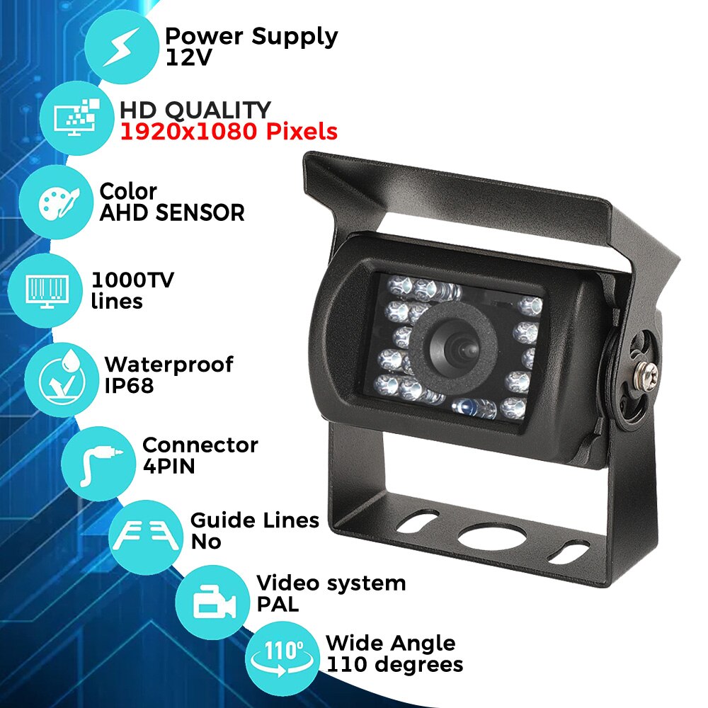 Gwyaf AHD 1080P Rear View Camera Backup Camera IR Cut Night Vision Waterproof Reverse Backup AHD Camera For Truck Bus Van Car