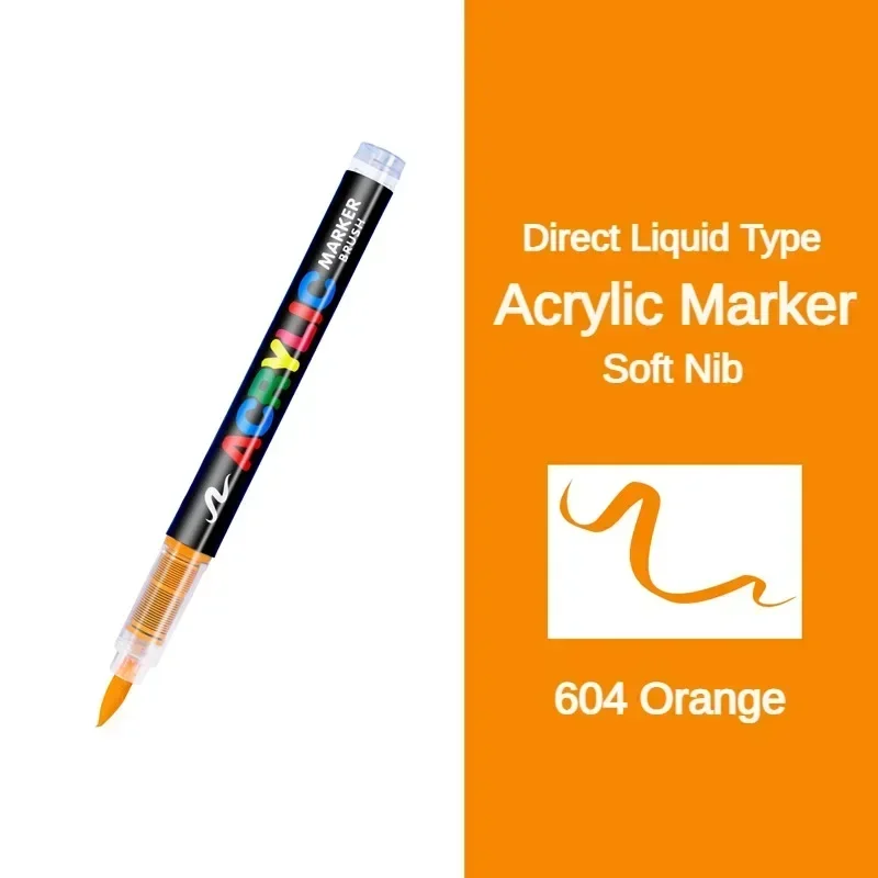 Bolígrafos de pintura acrílica líquida directa, 5/1 Uds., 16 colores, pincel, rotulador para pintura en roca, piedra, vidrio, suministros escolares DIY, papelería: Verde