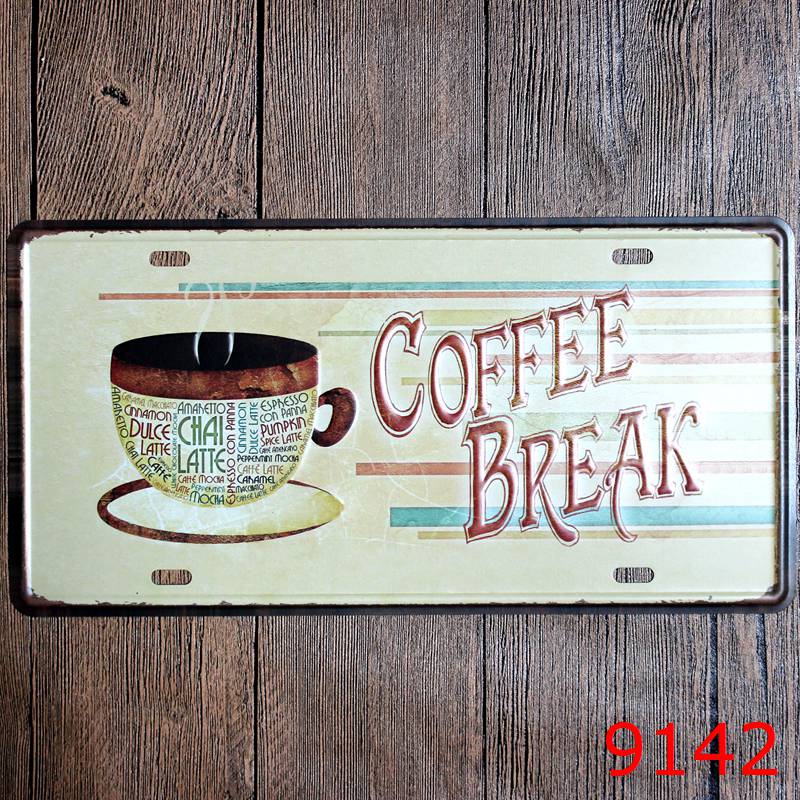 Metall plåt skyltar bokstäver öl kaffe skyltar metall plack målning heminredning tallrikar väggkonst hantverk bar 30 x 15 cm