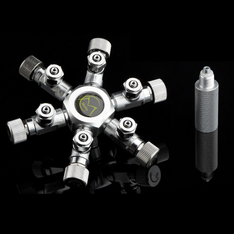 Vanne de régulation de séparateur de Co2 à monter soi-même, distributeur à voies multiples 2/3/4/5/6 voies, régulation indépendante, plante en alliage d&#39;aluminium: 6 way