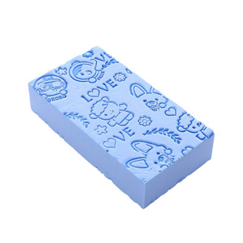 Niño de dibujos animados de lavado suave de esponja exfoliante Bady lavado del cuerpo baño revestimiento ducha cepillo para Spa almohadilla de fregar colorido sólido: 02