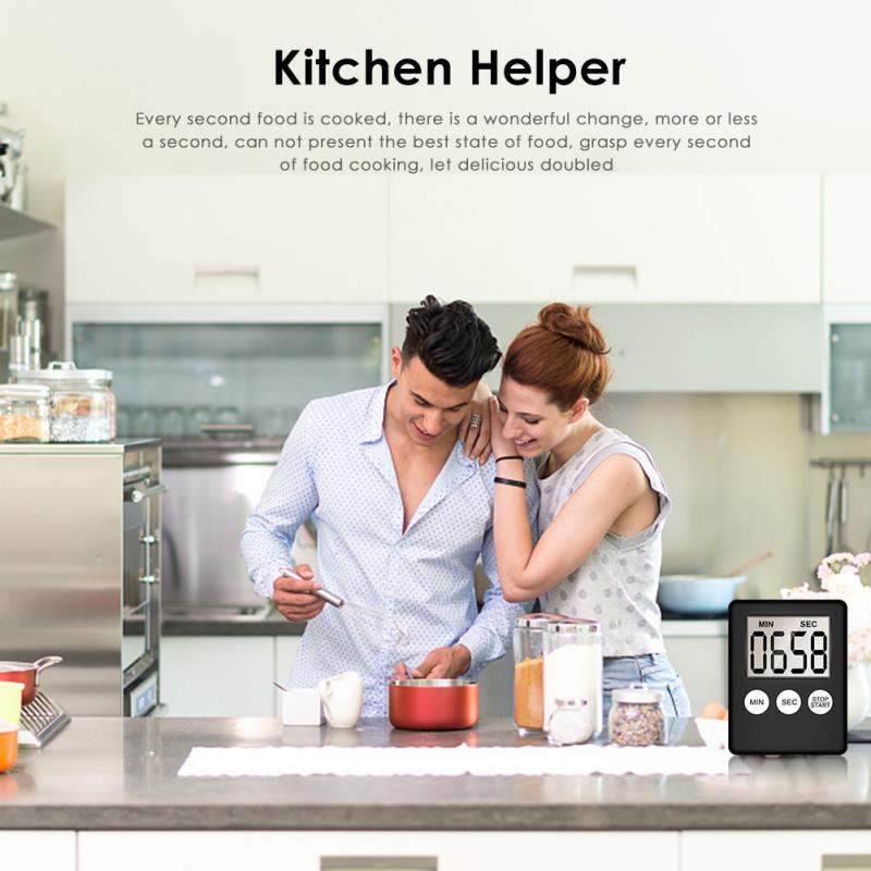 Kitchen Timer Digital Magnetic Digital Chronometer LCD Digital Screen Alarm Magnet Clock Cooking Count Up Countdown Stopwatch