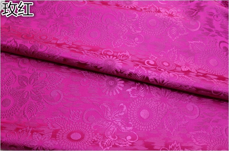 CF943 12 couleurs chinois traditionnel soie brocart tissu chinois mariage vêtements taie d'oreiller tissus bricolage matériaux Textiles de maison: rose