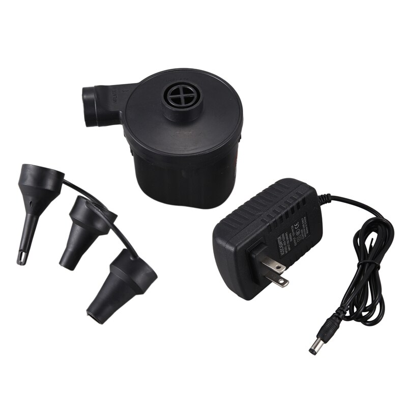 Hurtigfyllende elektrisk luftpumpe, bærbar oppblåser og deflatorpumpe med dyser for bassengfløter raft toy us plug