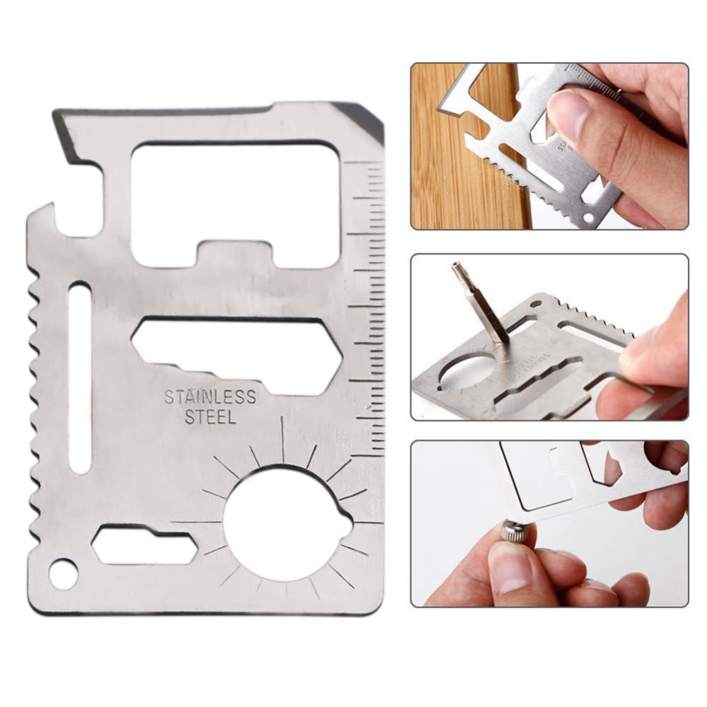 11 in 1 Multifunctionele Creditcard Bier Flesopener Rvs Credit Card Vormige Flesopener Keuken Tool Accessoire