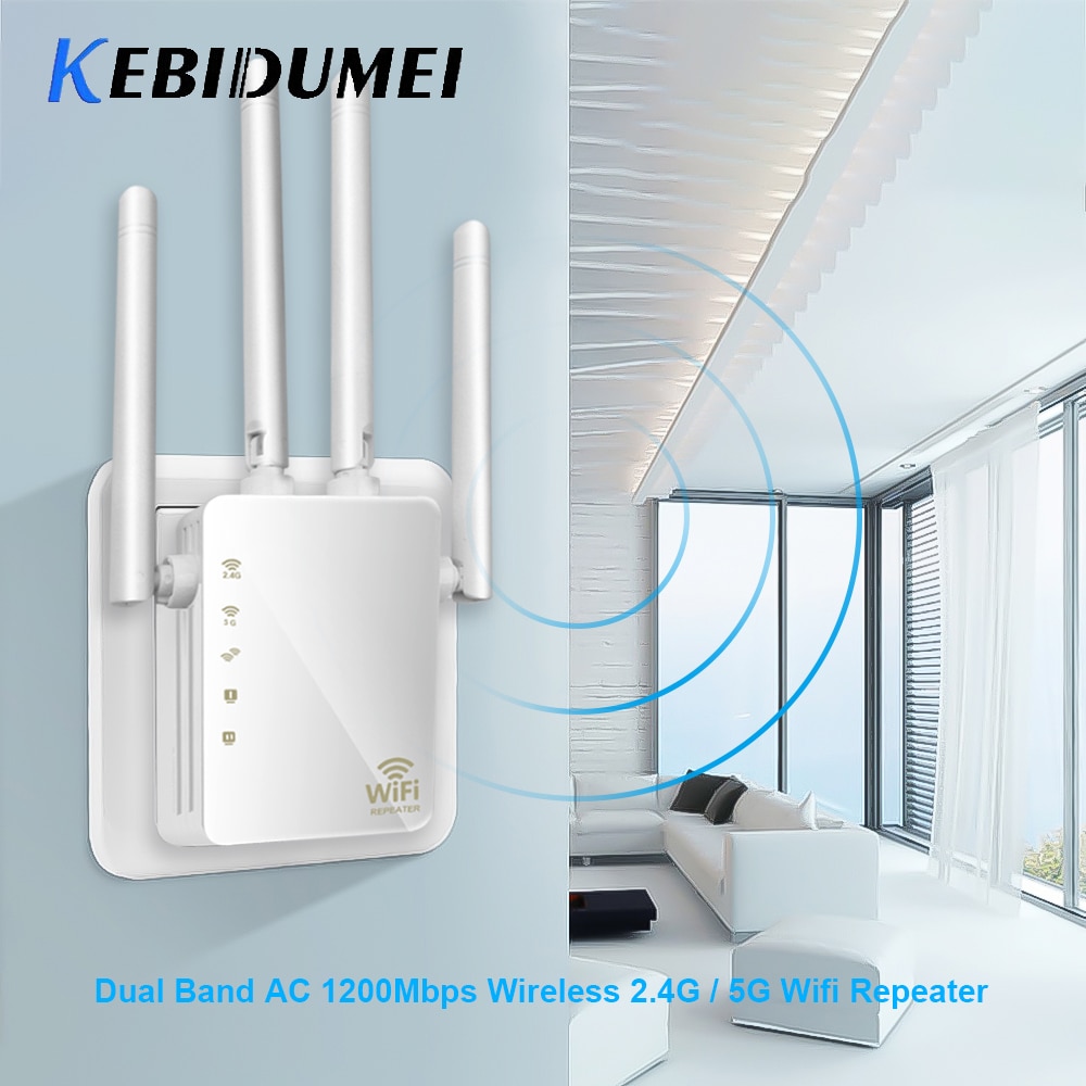 Kebidumei 1200Mbps Wireless Wifi Repeater/Router 2.4G & 5G Dual Band Wifi Signaal Versterker Ap signaal Booster Hoge Snelheid