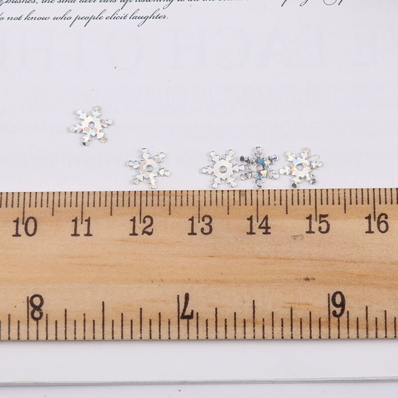 10g/ pakke diameter 8mm 10mm snefnug pailletter med 1 center hul juledekorationsmateriale hvid sne paillet sy håndværk