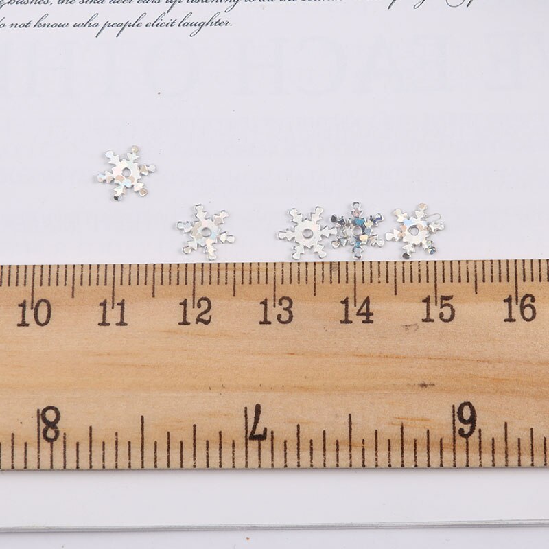 10 G/pak Diameter 8Mm 10Mm Sneeuwvlok Pailletten Met 1 Center Hole Kerst Decoratie Materiaal Witte Sneeuw Sequin Naaien craft