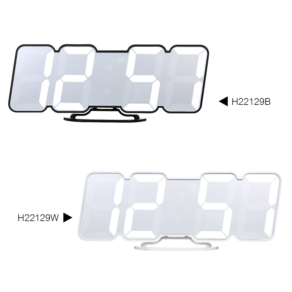 3D Wireless Remote Digital Alarm Clock USB Powered Temperature/Date Display RGB LED 3-Level Brightness Sound Control Wall Clock