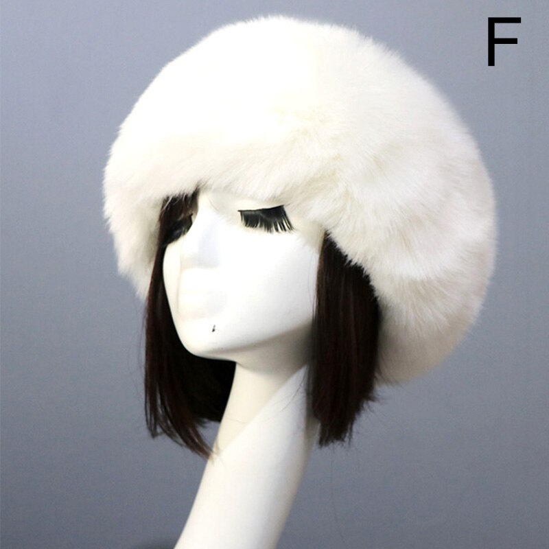 Kobiety futrzane czapki grube futrzane ciepłe sztuczne futro z lisa kapelusz jesień zima rosyjski gruby Bomber odkryty Earwarmer Ski pusty cylinder czapki: F
