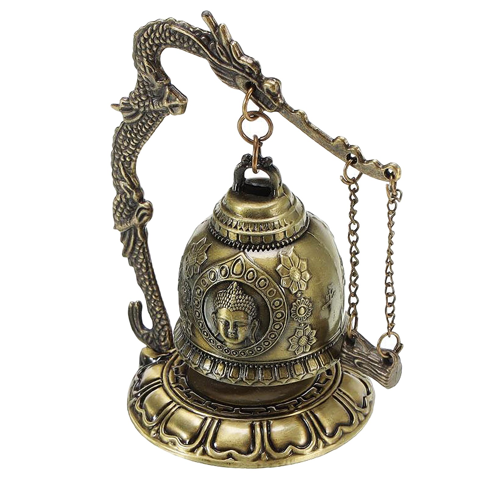 Bouddha chinois Dragon Fengshui cloche asiatique Oriental Zen Art Tibet pour la maison bureau décor bénédiction décoration