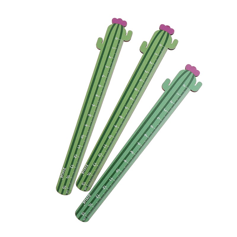 Regla recta de madera con de Cactus Love, medida, dibujo, estudiante, papelería, escuela, oficina, , 1 ud.