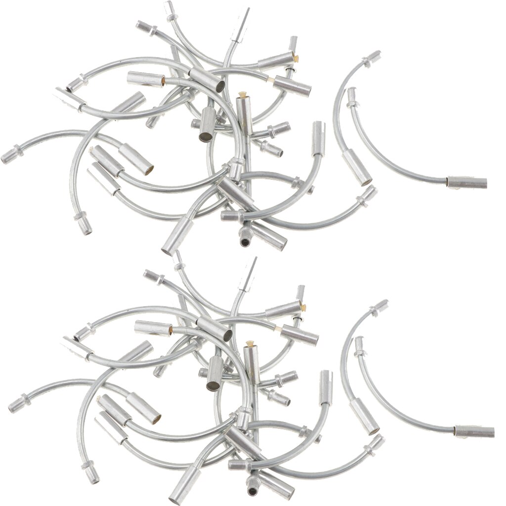 40Pcs Lightweight Bike Flexible Lead V-Brake Cable Guide Linear Pull Brake Noodle Pipes Hose - 90 Degree Silver