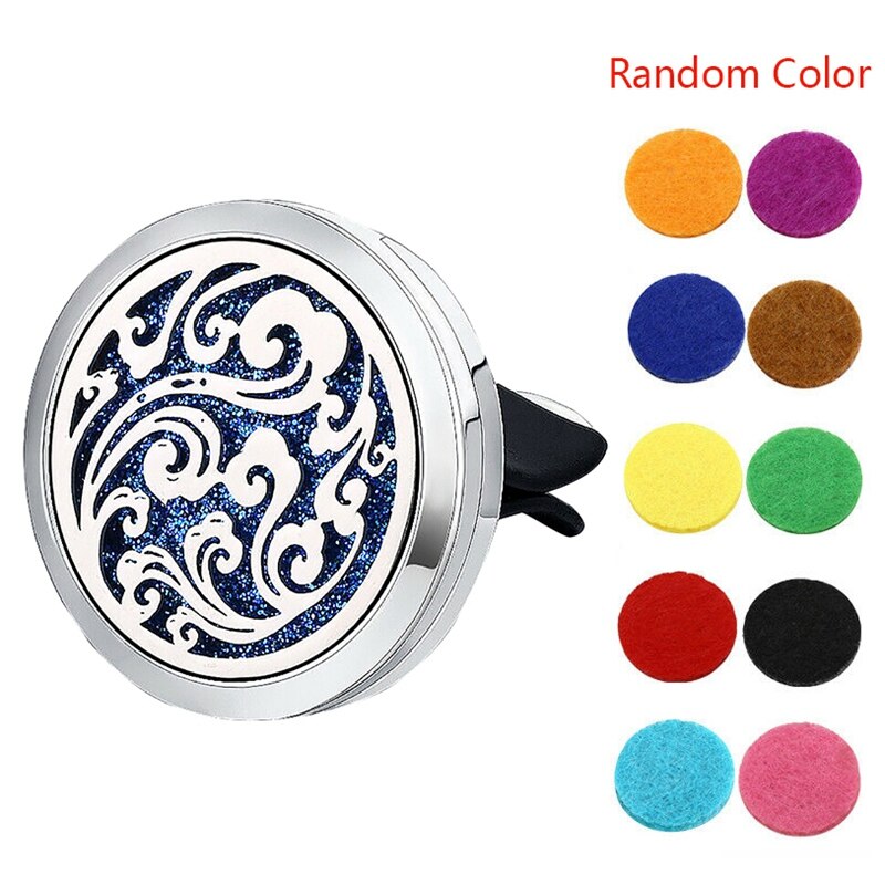 Car Aromatherapy Essential Oil Car Diffuser With 10 Replacement Felt Pads Stainless Steel Air Freshener Car Diffuser Vent Clip