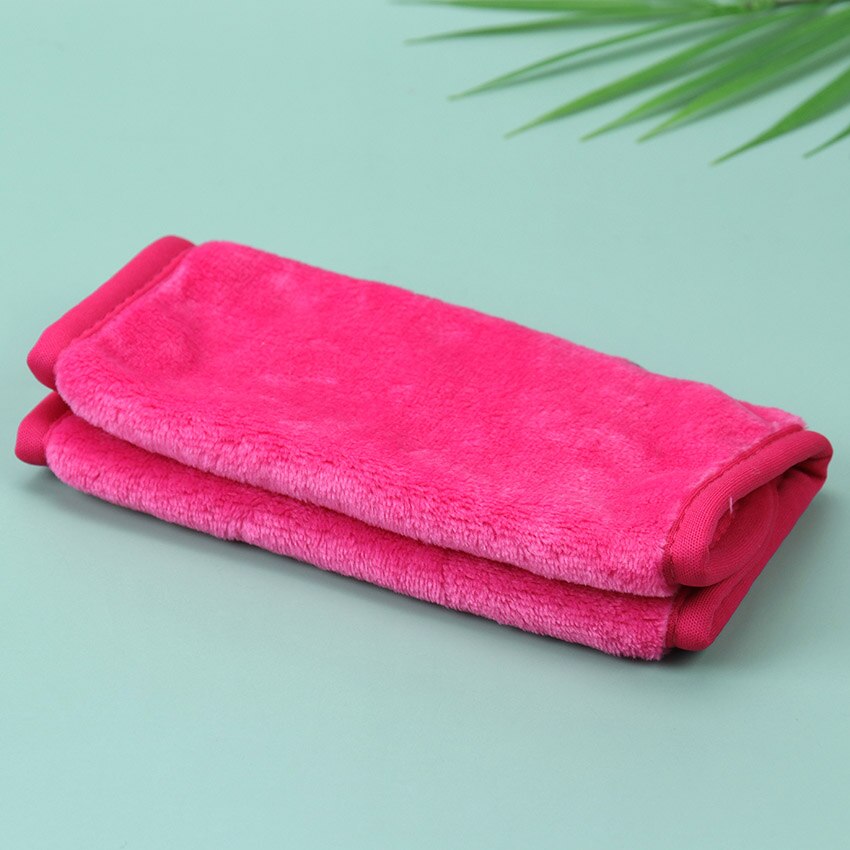 Flicka mjuk återanvändbar ansiktsrengöring mikrofiber handduk smink ta bort pad trasa ansikte skönhetsverktyg badhandduk produkt: Rosröd