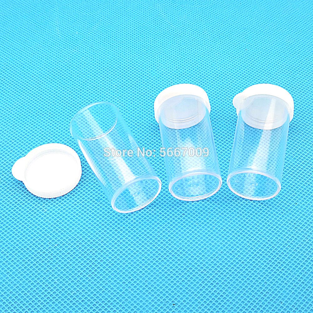 50pcs/lot 24x45mm Lab Flat Bottom Plastic Test Tubes Sample cup packing tube With White cover
