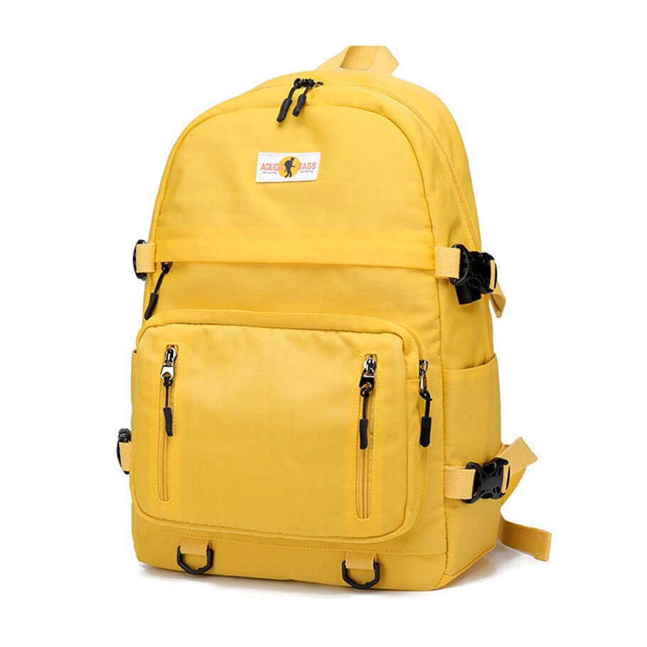 Fengdong-mochila escolar grande para adolescentes, morral impermeable de color amarillo y negro con puerto usb, bolsa para libros