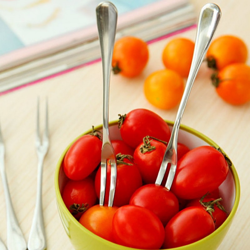 13 x 1.2cm rustfritt stål vest servise fruktgaffel skilt liten gaffel kake dessert fruktgaffel kjøkkentilbehør 1/2/3/4 stk.