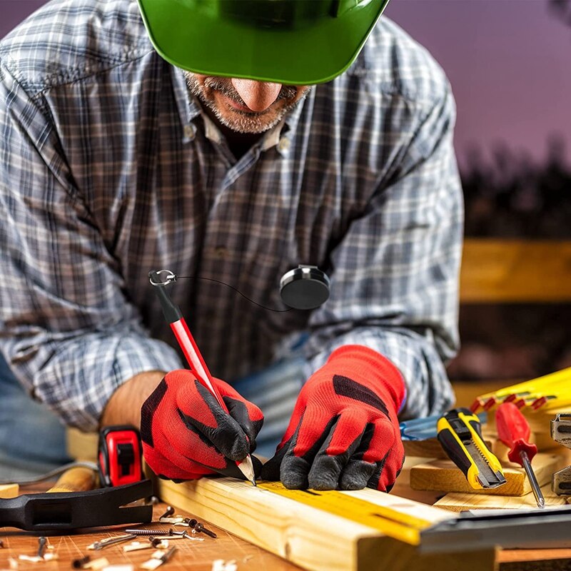 -32 Pieces Construction Pencil Carpenter Pencil Woodwork Pencil Cutter Retractable Pencil Holder Marking Tool