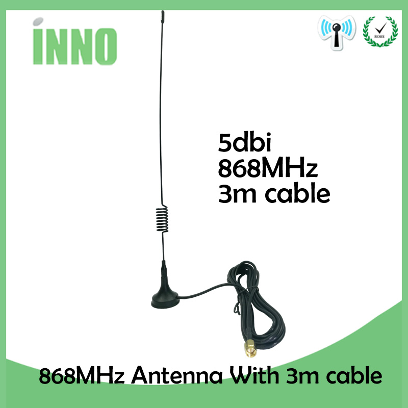 868Mhz Antenna 900 - 1800 Mhz GSM 3G 5dbi SMA Male IOT 300cm Cable 868 mhz 915 mhz antena Sucker Antenne base magnetic antennas