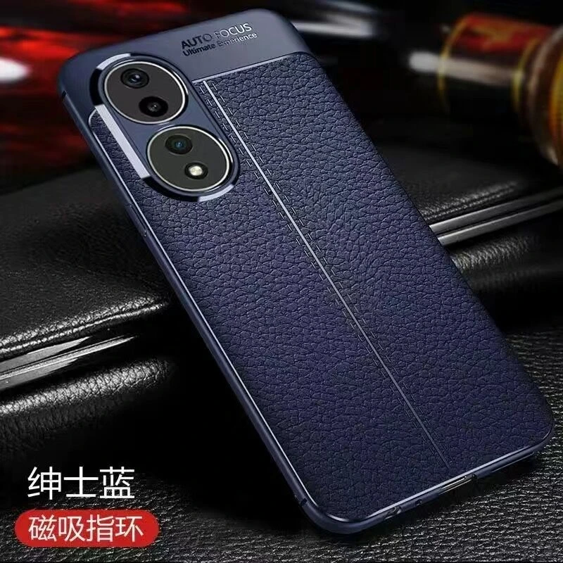 Magnetic Case For Honor 90 Holder Ring Phone Cover For Honor 90 Lite 70 50 Luxury TPU Soft Silicone Protection Shockproof Bumper: CANVAS / SKY BLUE