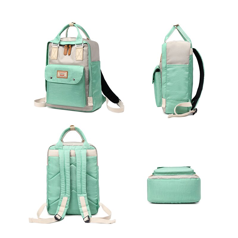 Kvindelig rygsæk laptop rygsæk ensfarvet afslappet stor skoletaske til teenagepiger kvinder backapck
