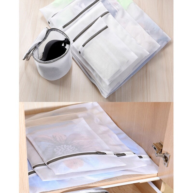 High-End Gray Zipper Laundry Thickening Bra Bag Home Garden Storage Organization