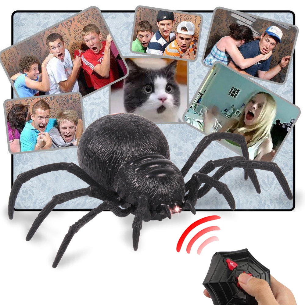 Sjov legetøj halloween fjernbetjening joke spil sjovt stressaflastende legetøj rædsel edderkop sensorisk fidget skræmme legetøj seje ting
