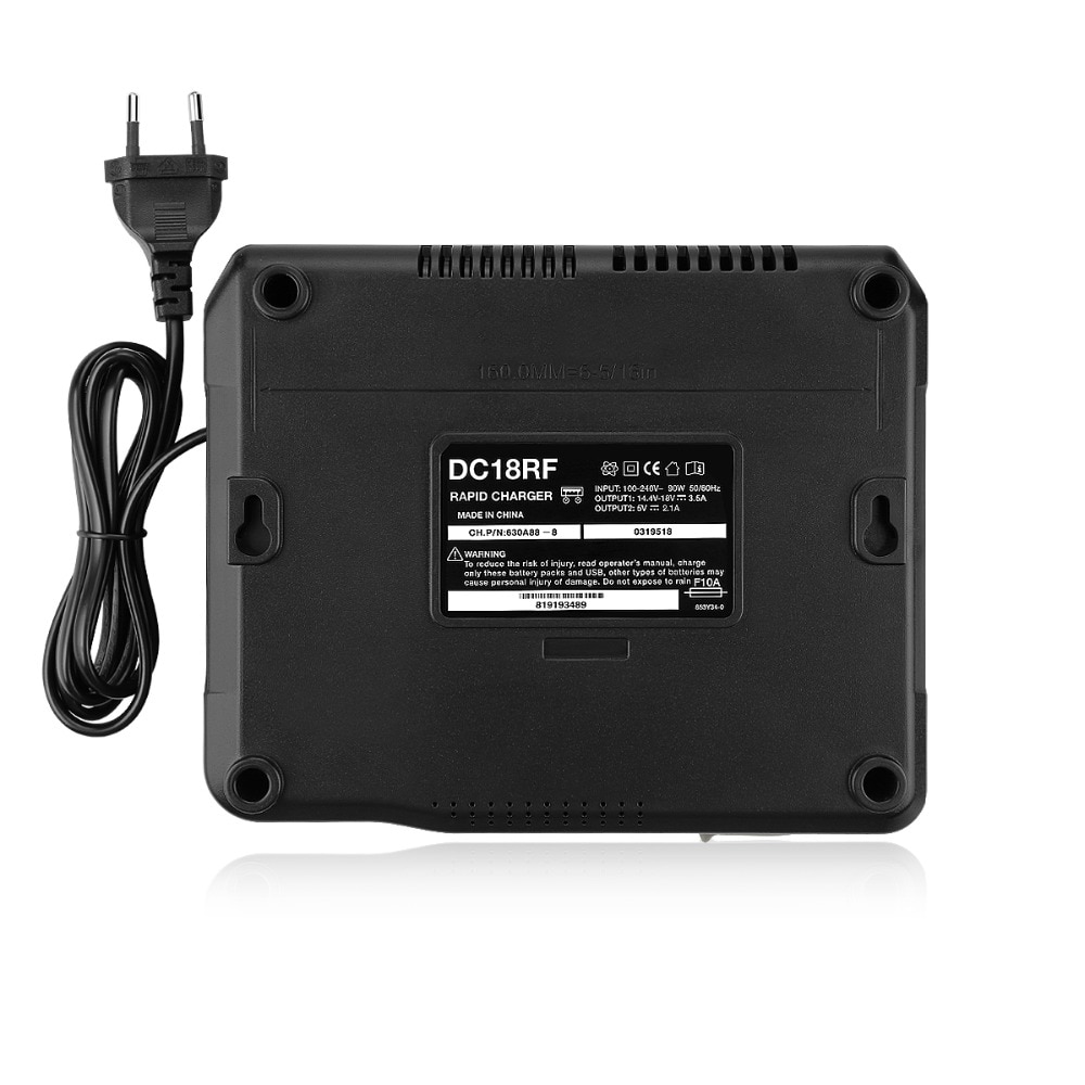 14.4v-18v 3.5a 3.0a nopea akkulaturi makita  bl1415, 1420,1830,1840,1850,1860 sähkötyökalulle, jossa näyttö ja usb -portti