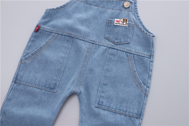 Lente Herfst Katoen Cartoon Patroon Kinderen Jongens Meisjes Mode Denim Hemdje Broek 0-5 Jaar Kid Overall lange Broek