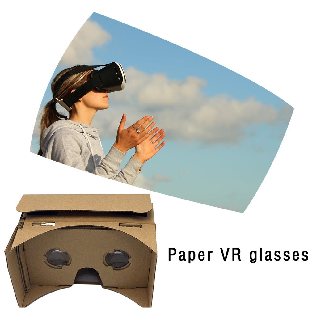 Diy 3d virtual reality-brillen van hardboard voor google cardboard 3d virtual reality-brillen voor smartphone, meeslepende stereo