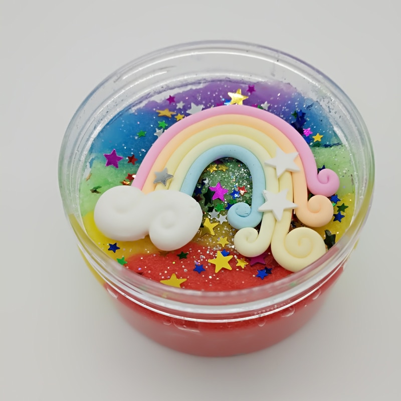 Regnbue tråd tegning mudder slim sne mudder tusind silke slim slim dekompression plasticine legetøj