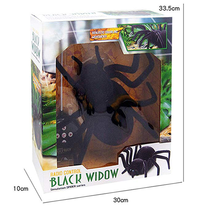 30CM Remote Control Realistic RC Spider Scary Toy Prank Model A Giant Black Widow Spider Halloween Toy GiftsInfrared
