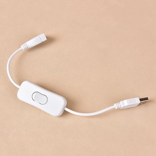 1pc 28cm USB Cable With Switch Male To Female Switch ON OFF Cable Toggle LED Light Power Cord: White