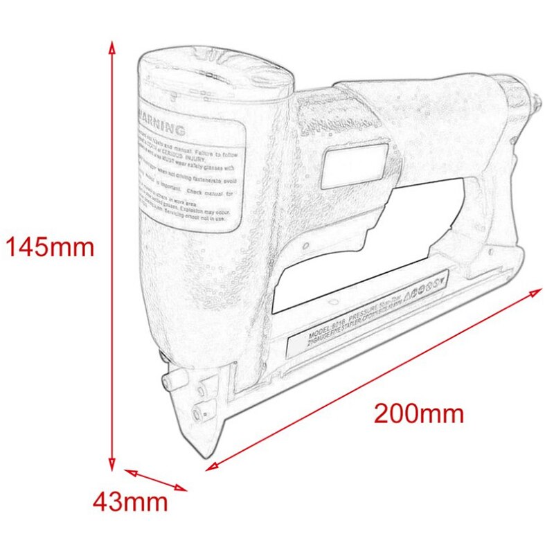 1/2 Inch Pneumatic Air Stapler Nailer Fine Stapler Tool For Furniture Blue Nailer Tool 4-16Mm Woodworking Pneumatic Air Power To