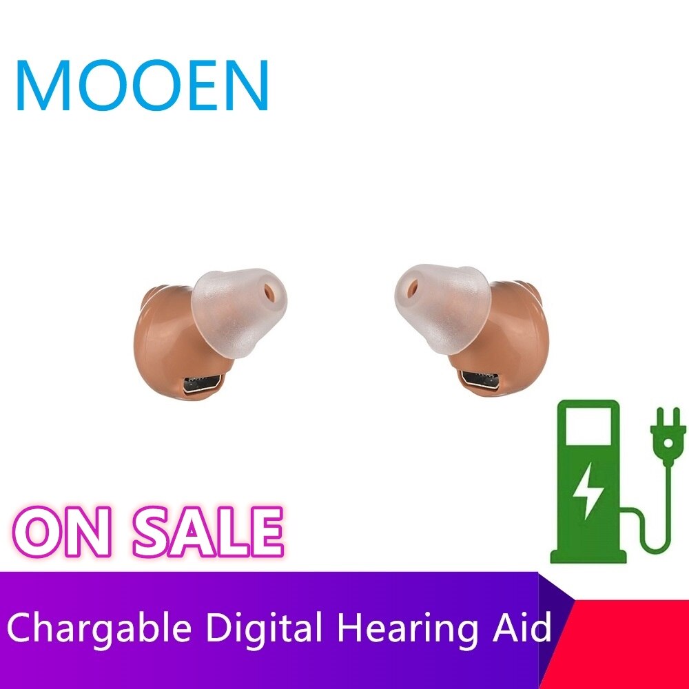 digital rechargeable Mini CIC Hearing Aid Invisible Hearing Aids Sound Amplifier Good as Siemens Hearing Aid: a pair