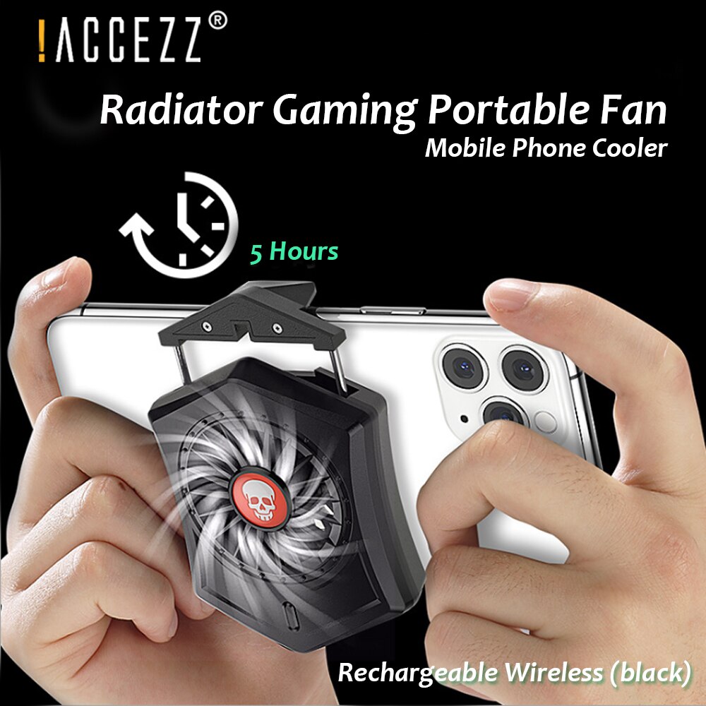 ! ACCEZZ Radiator Gaming Draagbare Ventilator Mobiele Telefoon Cooler Koellichaam Led Voor Iphone 11 Pro Max 8 7 6 Xiaomi universele Cooling Pad: Rechargeable