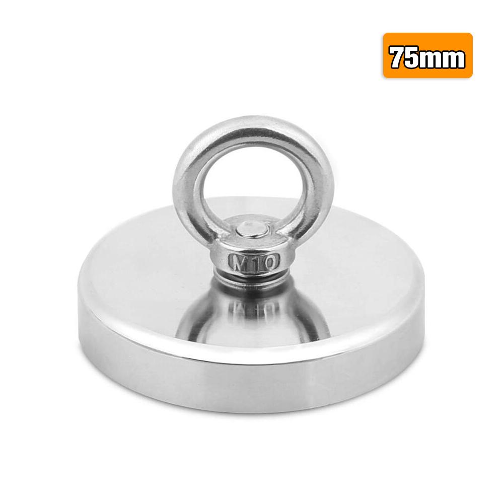 LeKing Super Strong Magnet Pot Fishing Magnets Salvage Fishing Hook Magnets Strongest Permanent Powerful Magnetic Magnet Ring: 75mm
