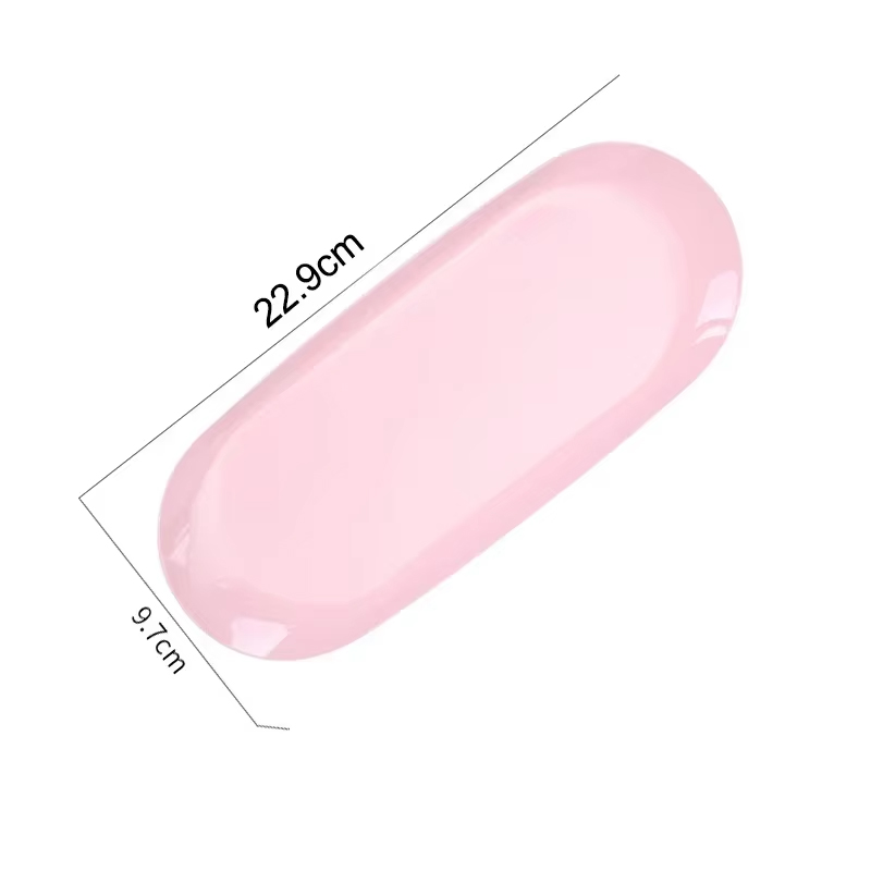 Bandeja de almacenamiento de cosméticos de acero inoxidable, placa para manicura, pinzas, cortaúñas, contenedor de bolígrafos, herramientas cuadradas para uñas postizas: Claro