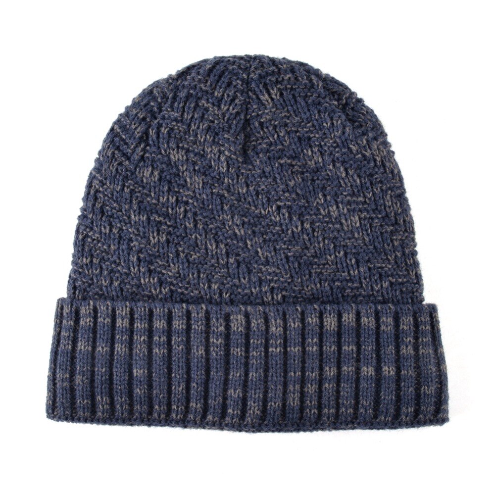 Men's Knitted Wool Skullies Winter Knitting Beanies Hat For Men Double Layer Warm Bonnet Caps Boy Thick Skis Bone Touca Inverno