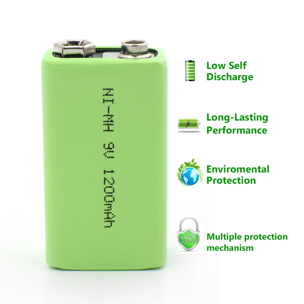 Lithium Li-Po Voor Instrumenten Ni-Mh Batterij Packs Voor Speelgoed Rook Lage Prijs En 9V 1200mah Oplaadbare Batterij