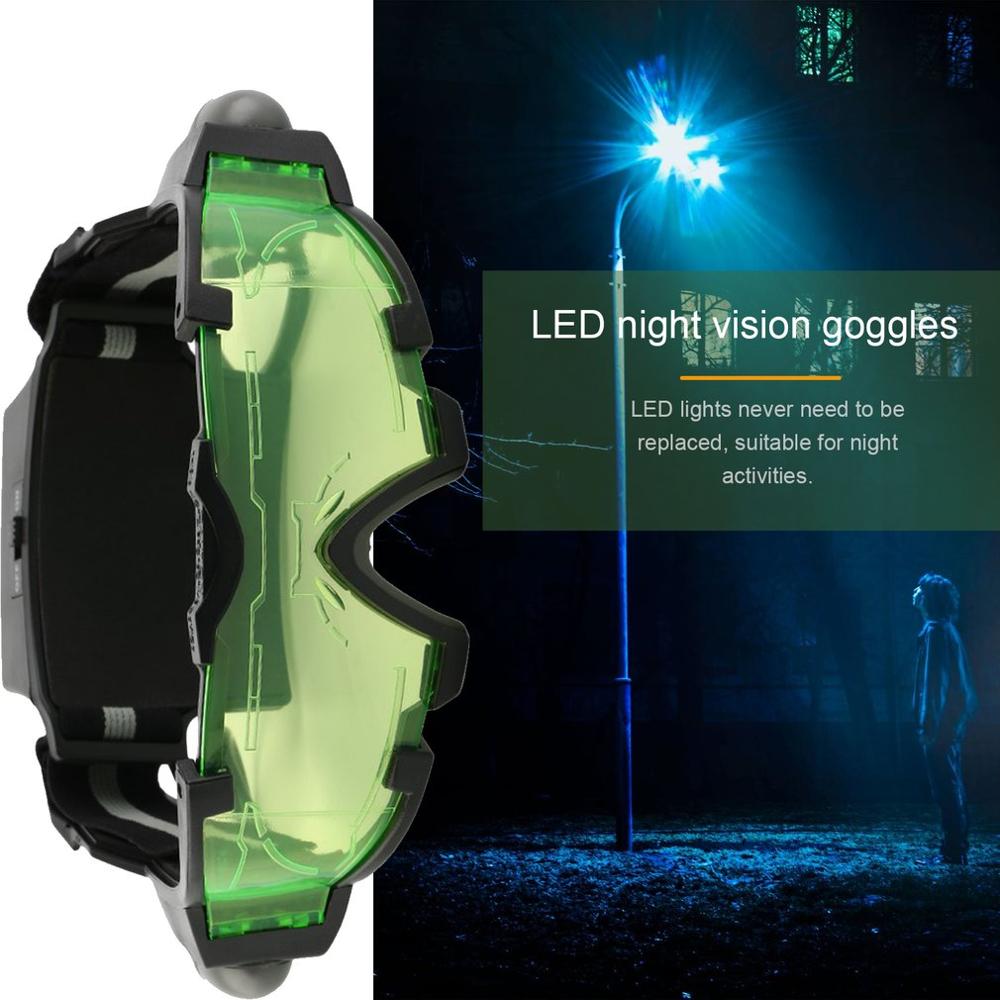 Lunettes de Vision nocturne pour enfants, lunette ergonomique, lunette de Vision nocturne, lunette verte, LED lumières, bande élastique ajustable